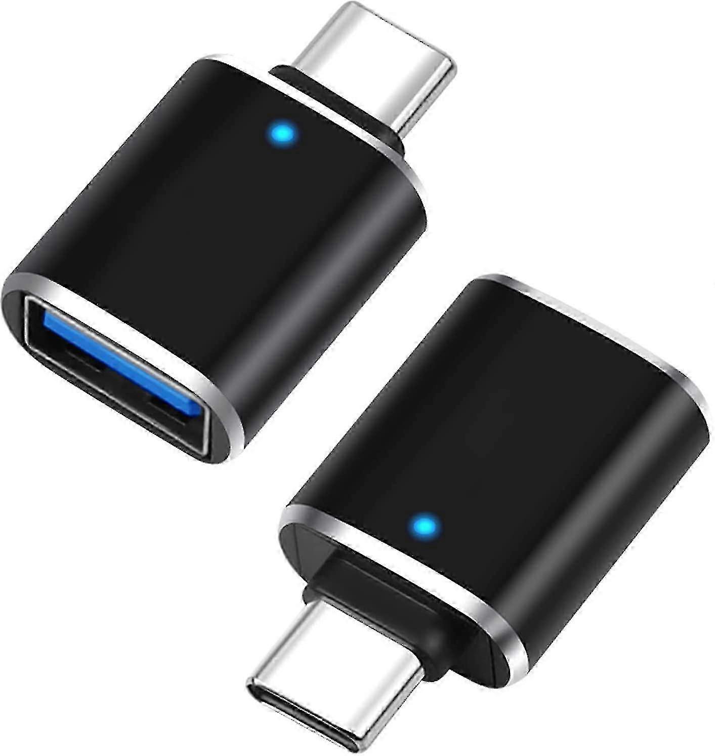 2pcs USB C to USB OTG 3.0 adapters C-type male to USB A female adapters for quick synchronization