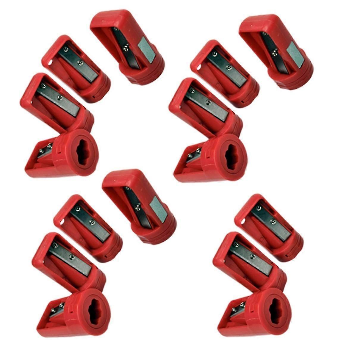 15pcs Octagonal Carpenter Pencil Sharpener Manual Sharpener Red