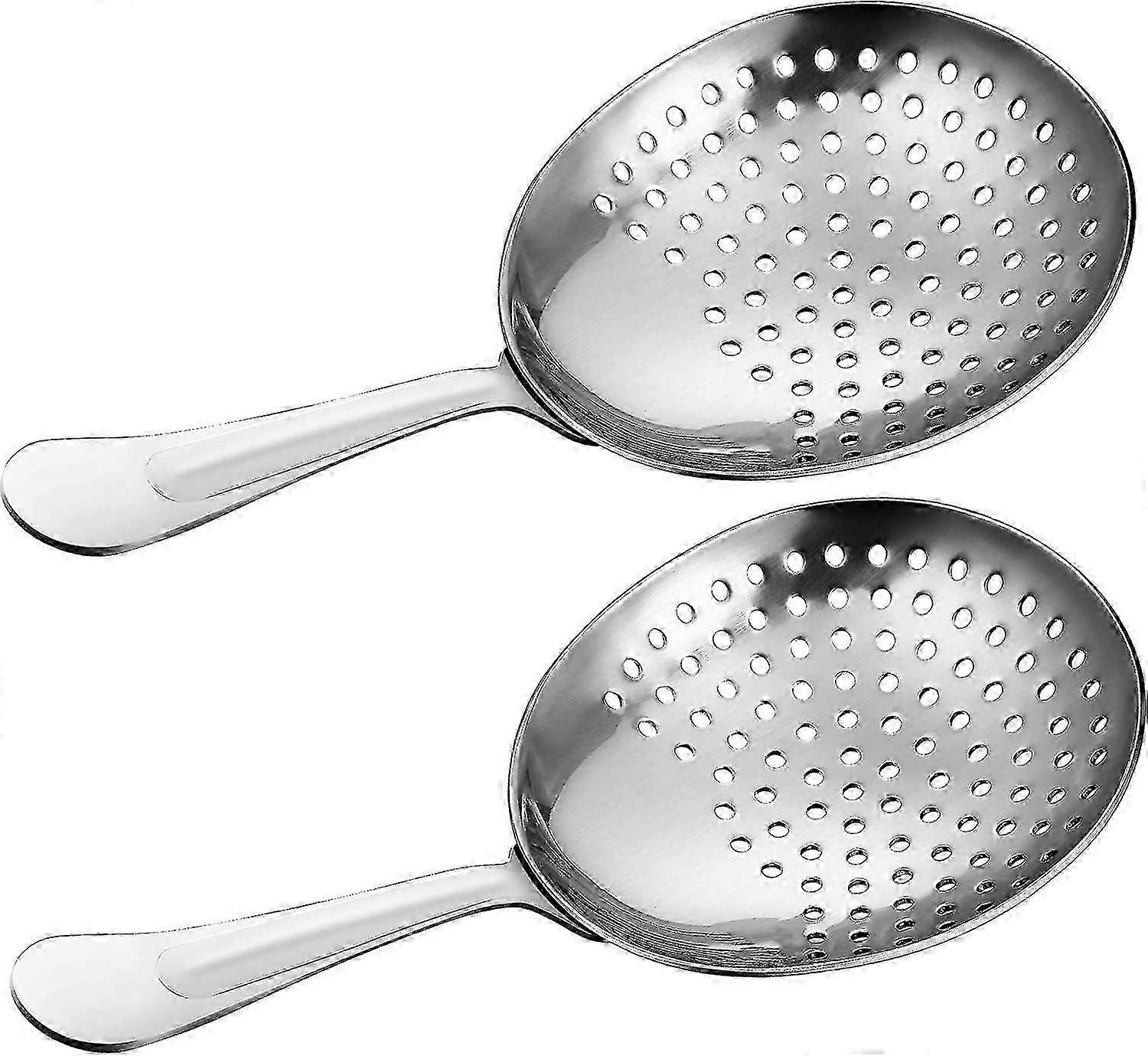 2 Pieces Stainless Steel Bar Strainers and Cocktail Strainer Spoon Suitable for Home or Commercial Bar Use with Various Cocktail Drinks