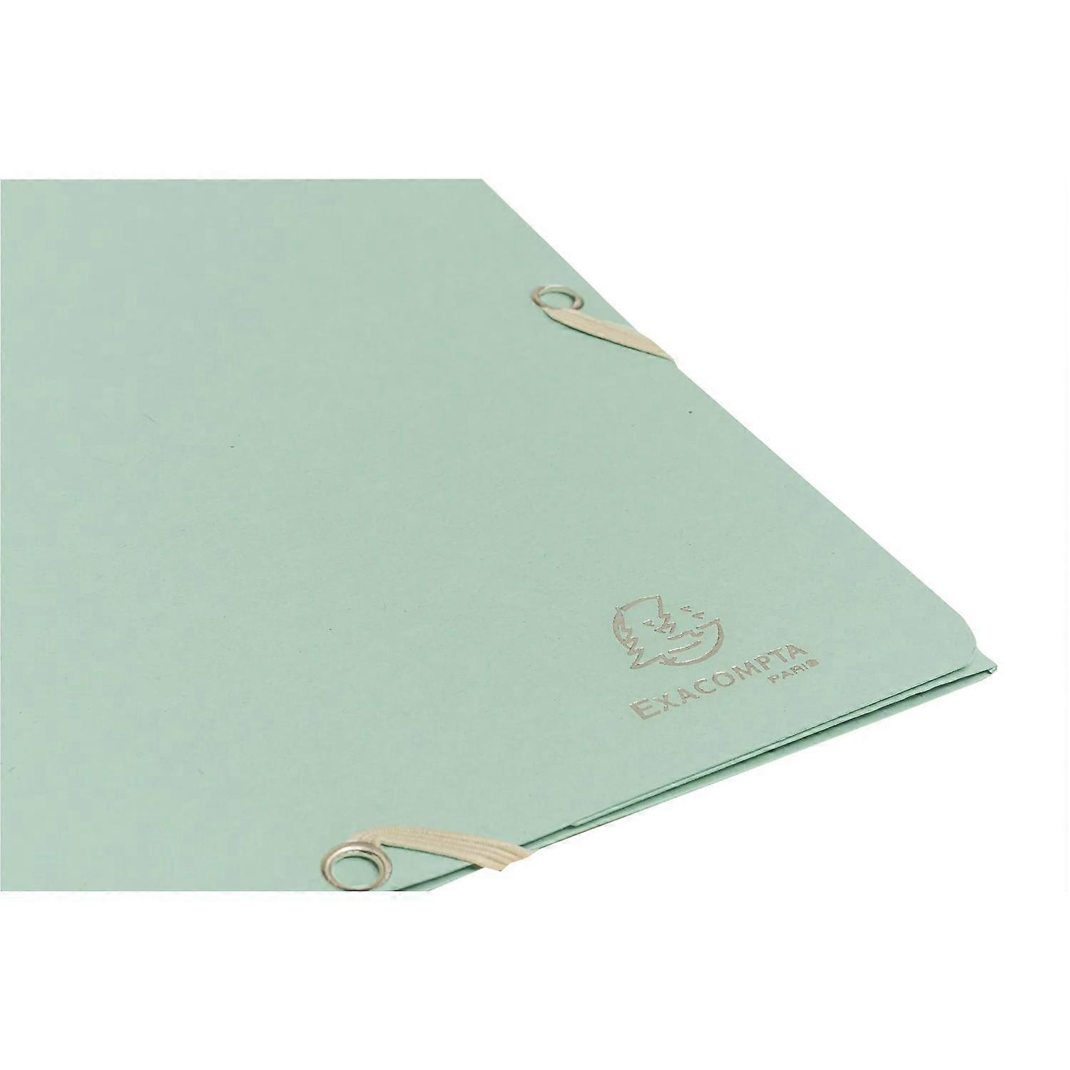 Exacompta 55233E 25x Exacompta AutentiK Elasticated 3 Flap Folder A4 - Sage green
