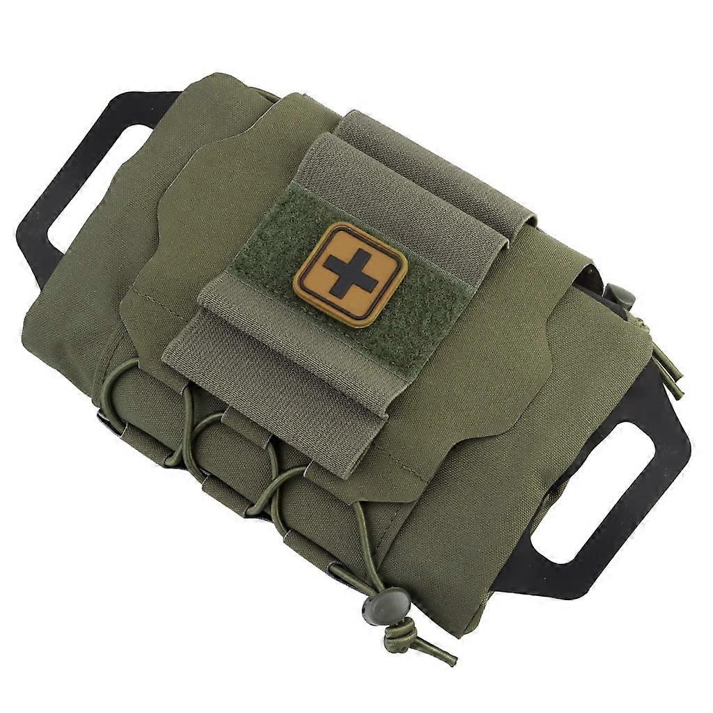 One-Hand Access Tactical First Aid Kit, Quick Use Removable Medical Outdoor Emergency Kit - OD Color for Sports and Hunting
