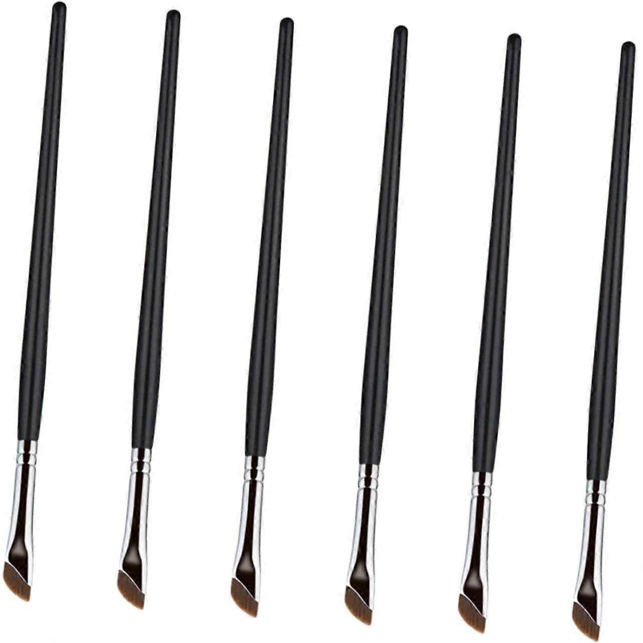 Complete Makeup Brush Set 6-Piece Eyebrow Angled Brush Eyeliner Brush Flat Shadow Brush For All Levels