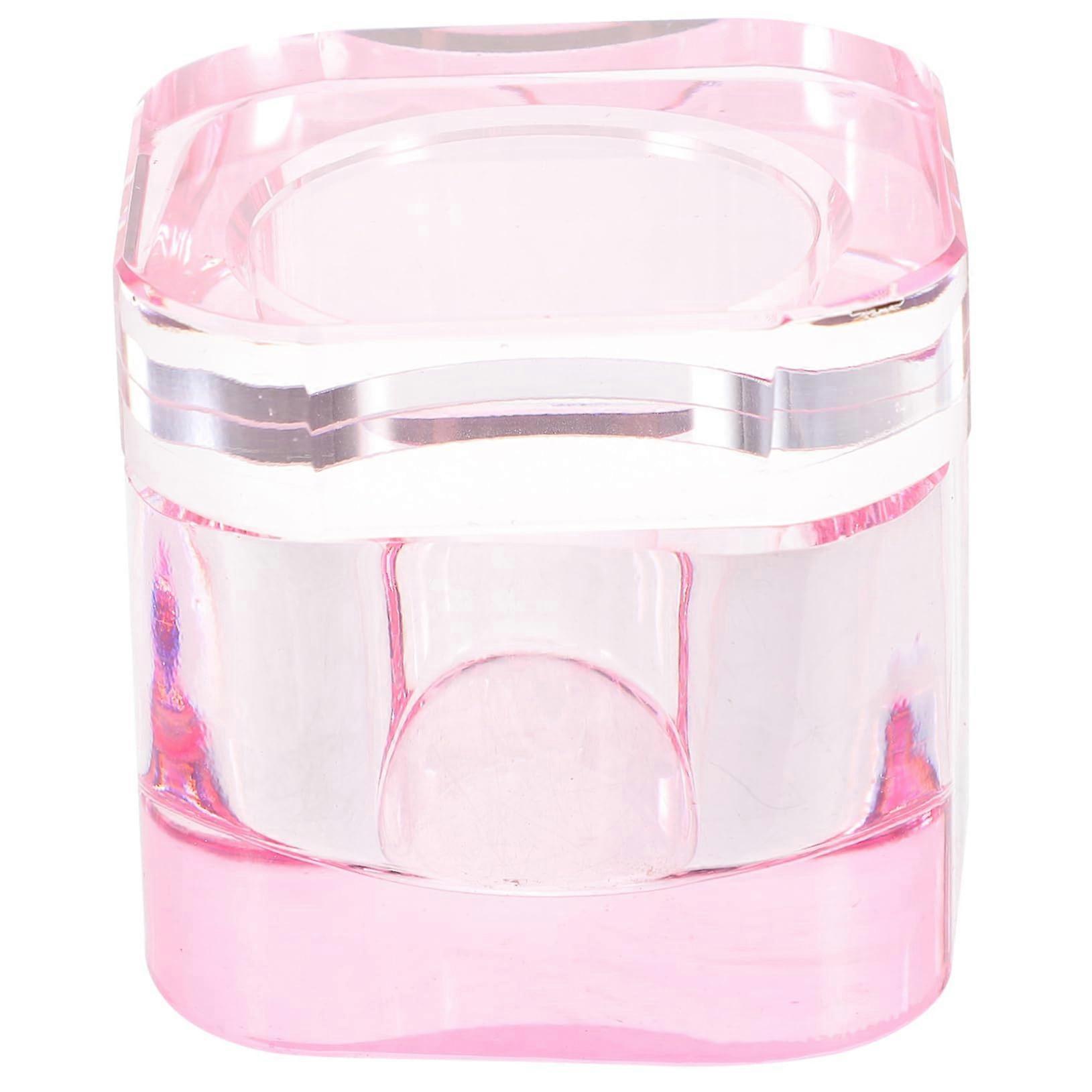 Manicure Nail Dish Cup Crystal Glass Nail Dappen Dish Lid Acrylic Nail Tools Safe Practical for Home Use