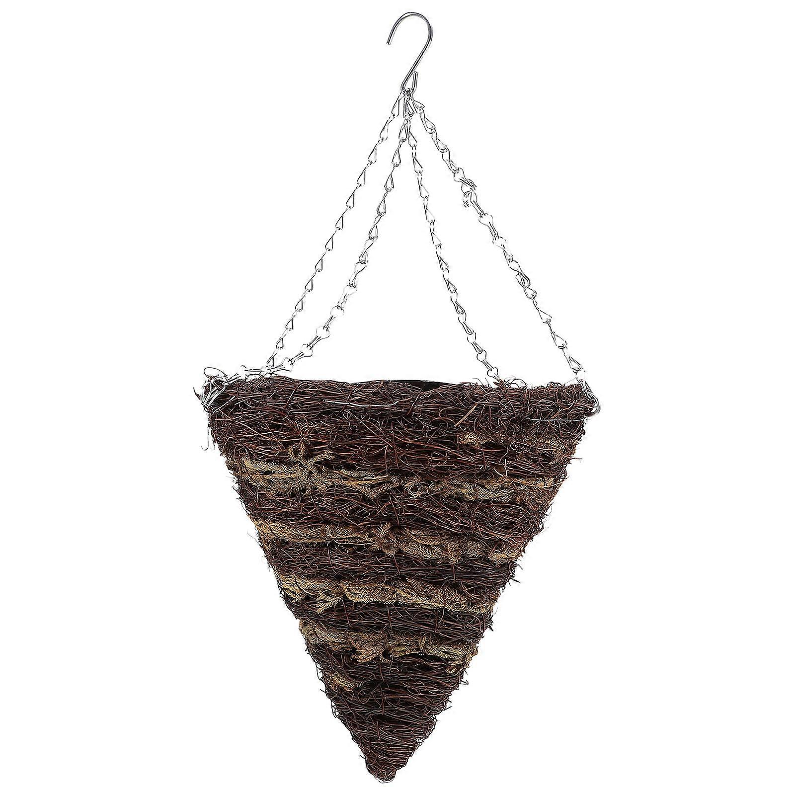 Taper Shape Hanging Flower Basket Plant Container Set of 2pcs