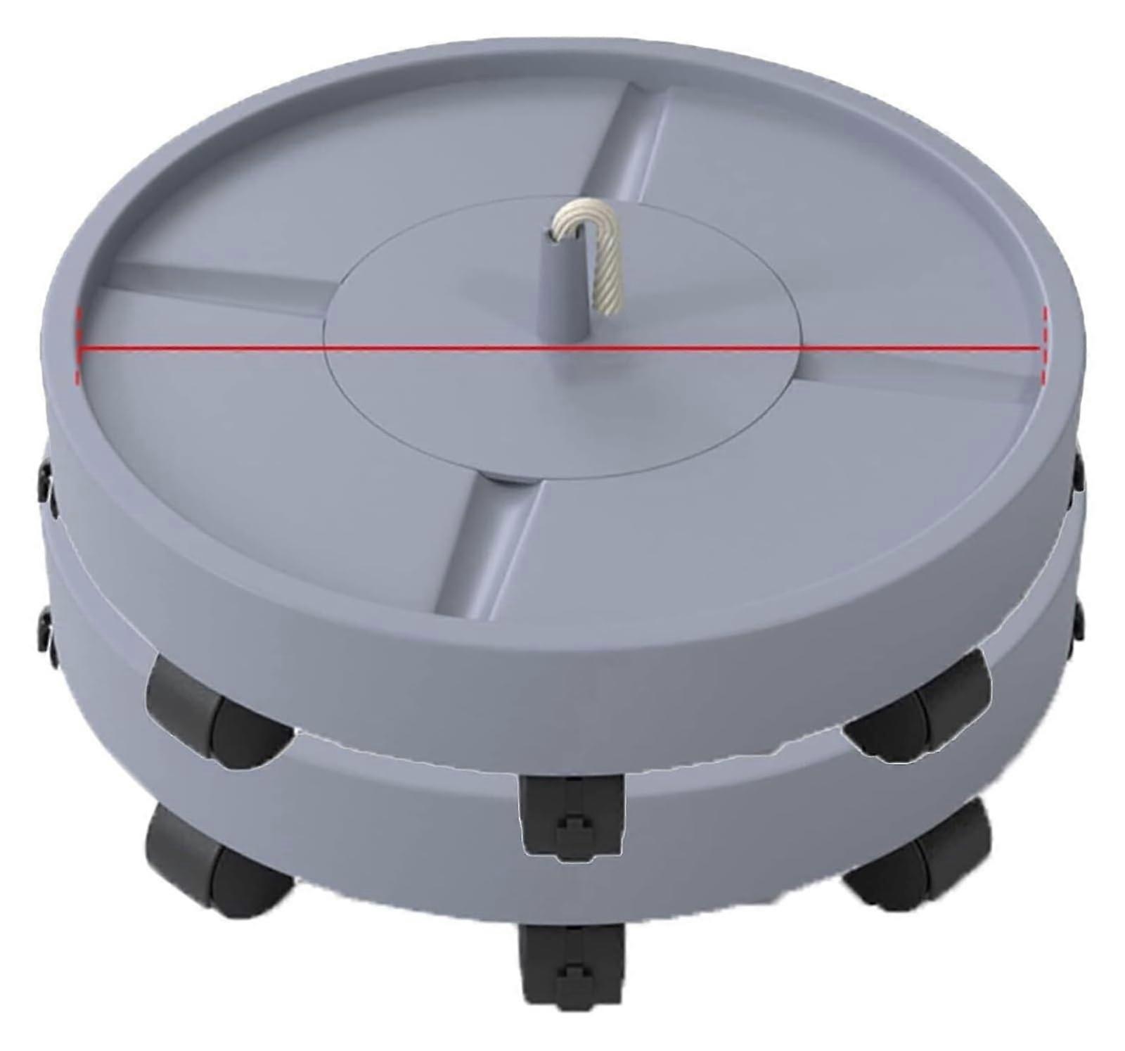 Plant trolley with wheels, round, for indoors and outdoors (Grey, 33cm)