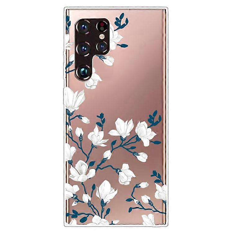 Slim Thin Pattern Printing IMD Flexible TPU Anti-Scratch Clear Skin Protective Phone Case Compatible For Samsung Galaxy S22 Ultra