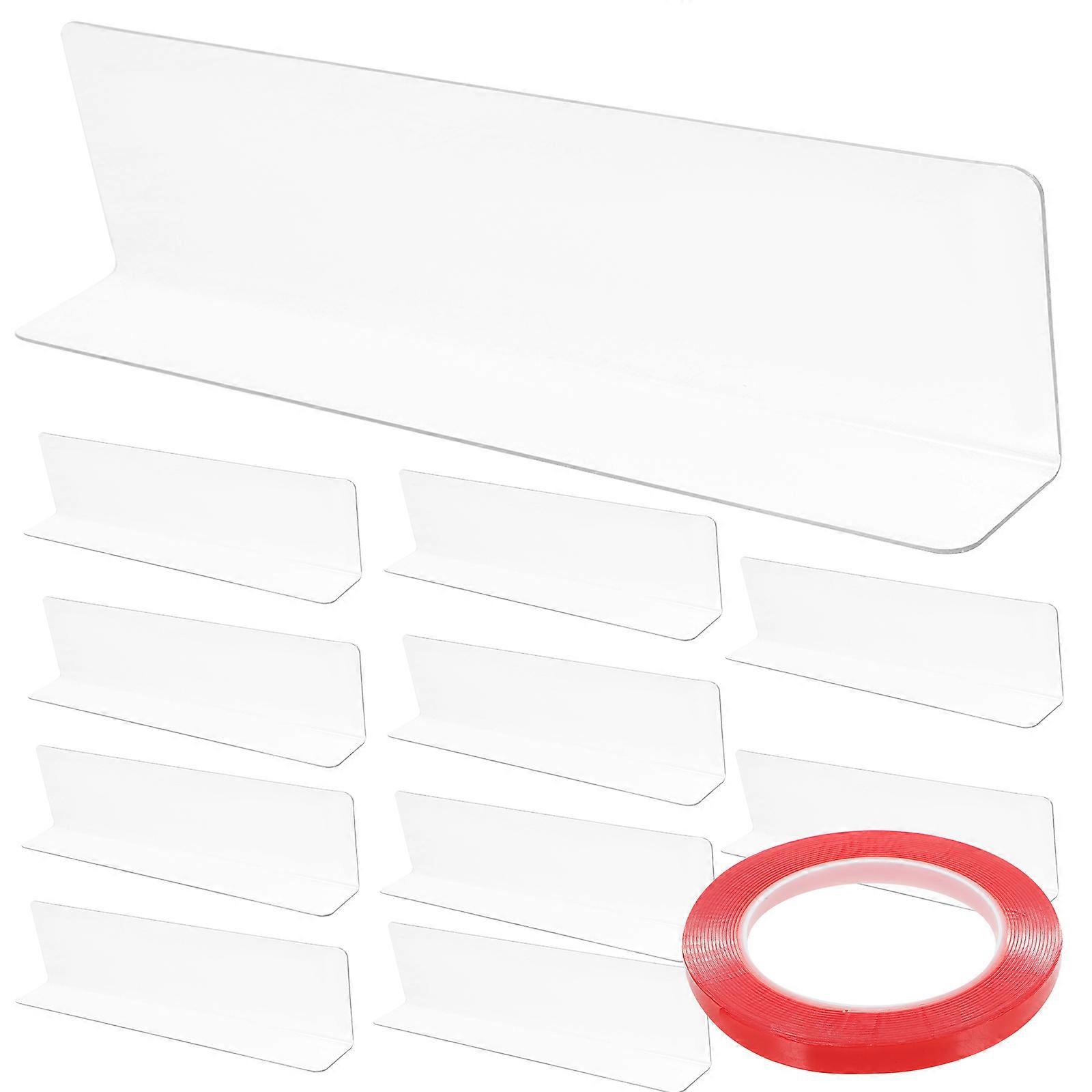 Clear Shelf Dividers for Supermarket LShaped PVC Baffle Flexible and Adjustable 10pcs Assorted Color