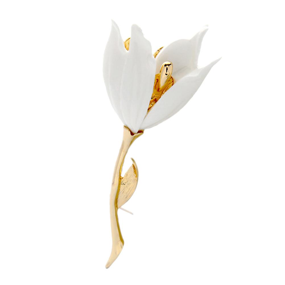 Creative Resin Brooch Lily Flower Shaped Corsage Simplicity Personality Breastpin for Ladies Banquet 1Pc