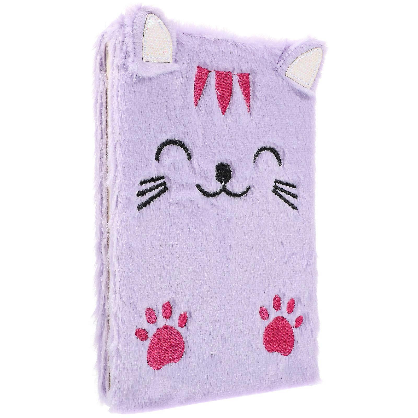 Adorable Cat Printed Notepad Plush Note Pad Writing Book Daily Planner Home Use Office Use Creative Writing Sketching Drawing 1Pcs