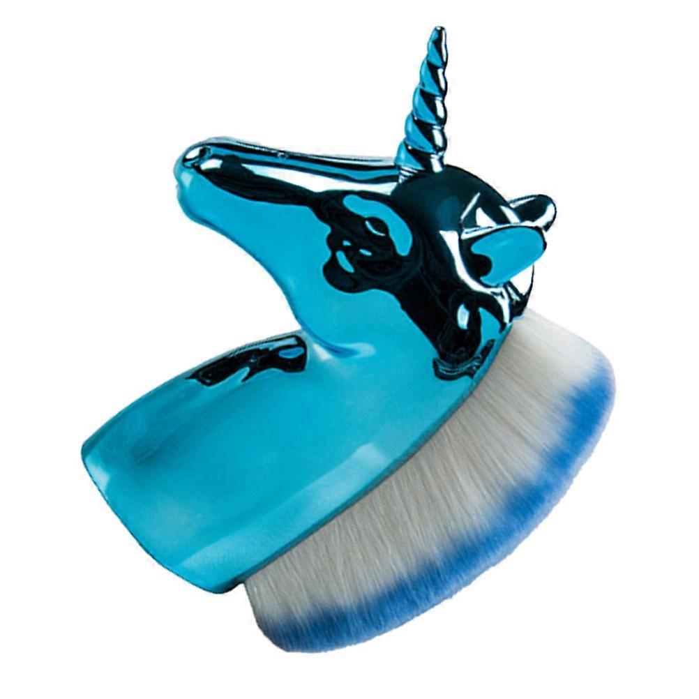 Unicorn Shape Makeup Brush with Blue Handle Premium Cosmetic Brush for Blush & Foundation Application, Ideal for Makeup Lovers