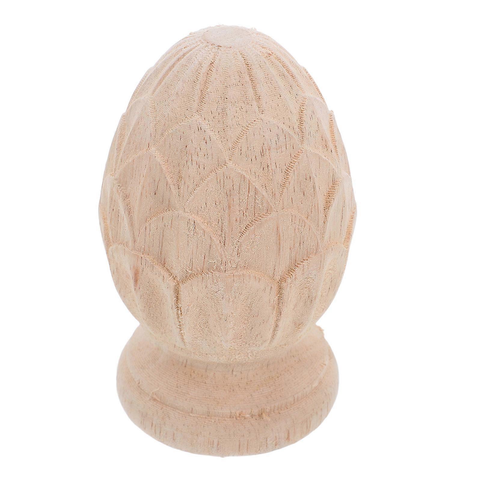 European Style Pineapple Wood Finials – Carved Stair Post Tops for Indoor Decor – Unfinished Craft & Wall Art for Spaces