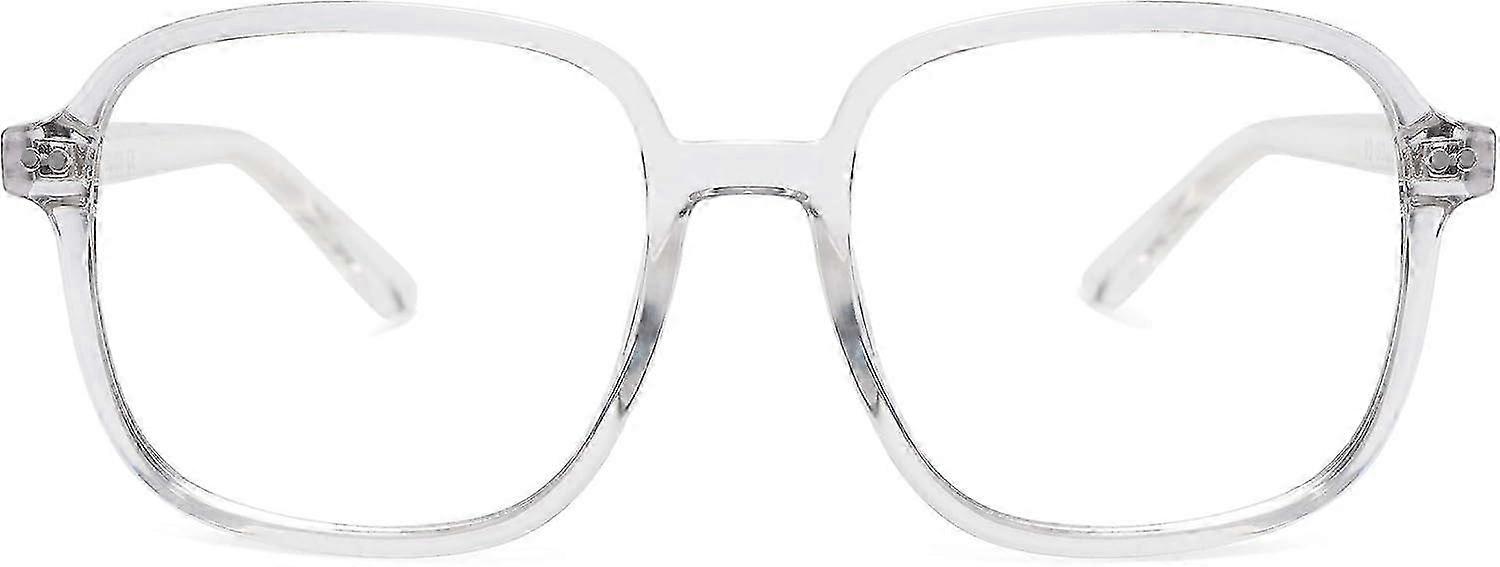 Women's Blue Light Blocking Glasses Retro Rectangular Computer Eyewear C2 Clear Frame