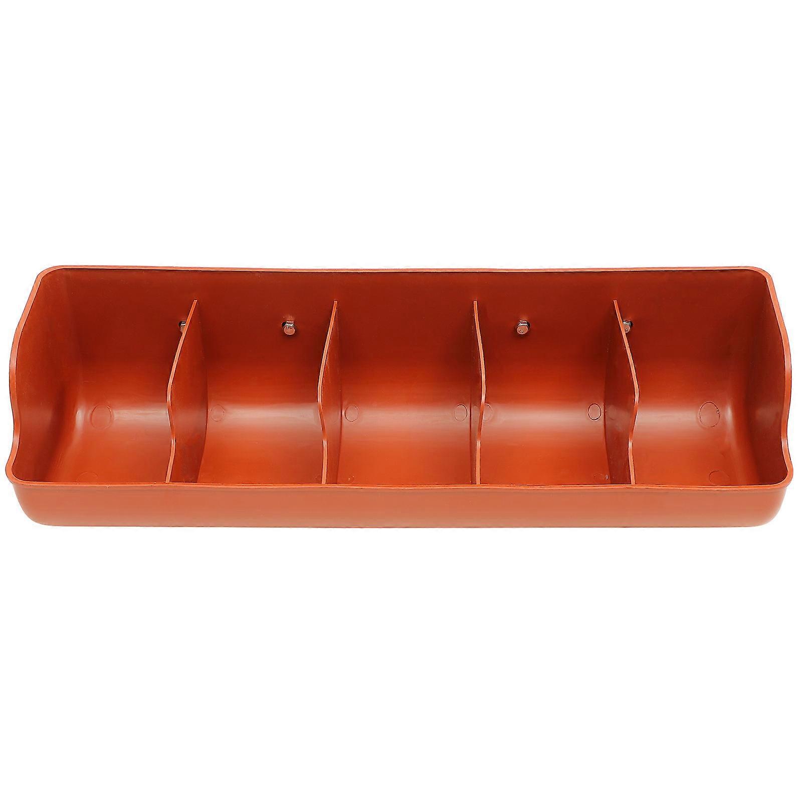 Feeding Trough For Pigs Practical Pig Manger Plastic Piglet Feeder For Domestic Livestock Farm Orange 54x18cm Holding Water or Food 1Pcs