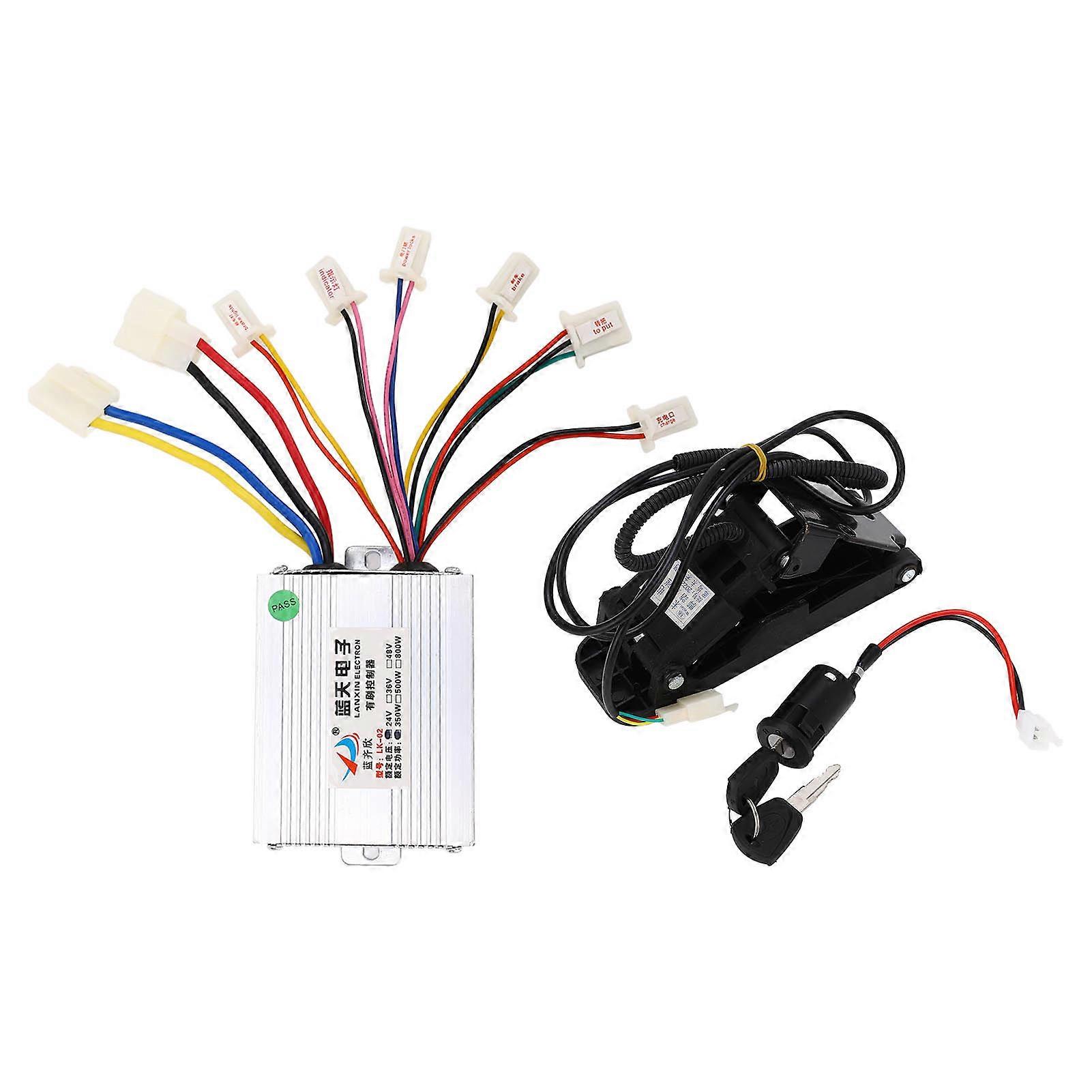 24V 350w Electric Tricycle Foot Pedal Throttle Controller Kit Lithium Ion Bike Pedal Throttle Conversion Set