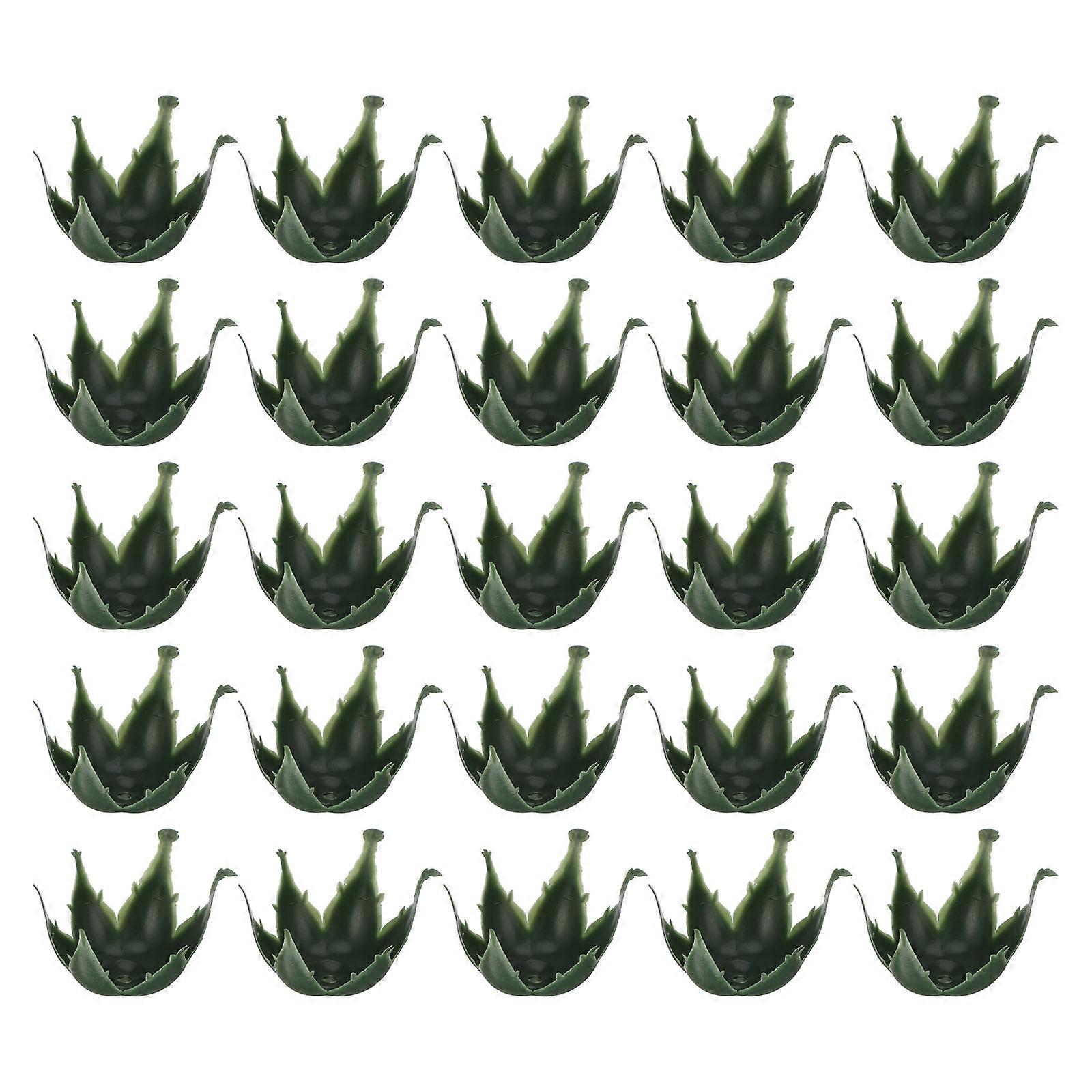 Artificial Sepals Flower Shop Use Plastic Three Layer Large Flower Head Green 50Pcs