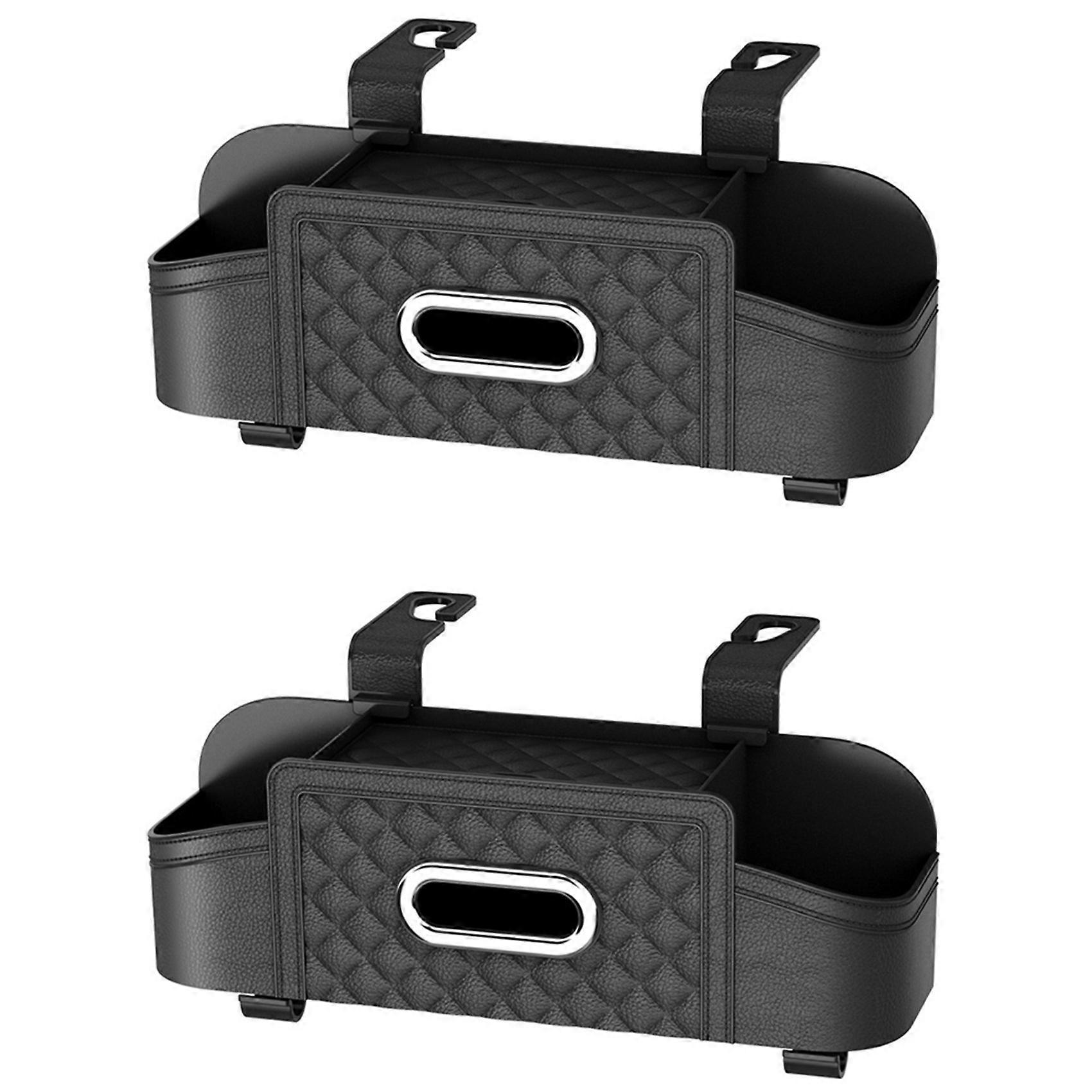 Car Seat Back Storage Box Multifunctional Car Tissue Universal Black