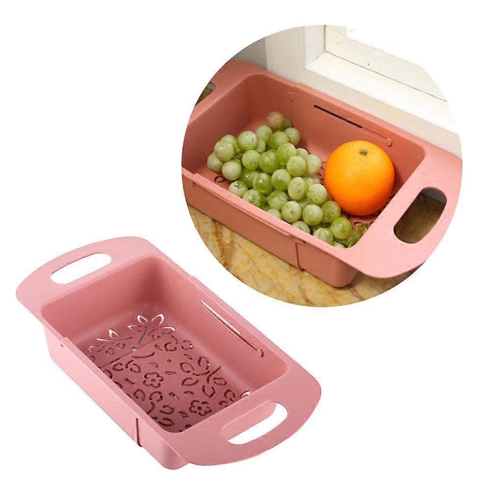 Kitchen Sink Straining Basket Draining Basket Rinsing Fruit Home Users Nordic Pink 38 X 19 X 7.4cm 1Pack