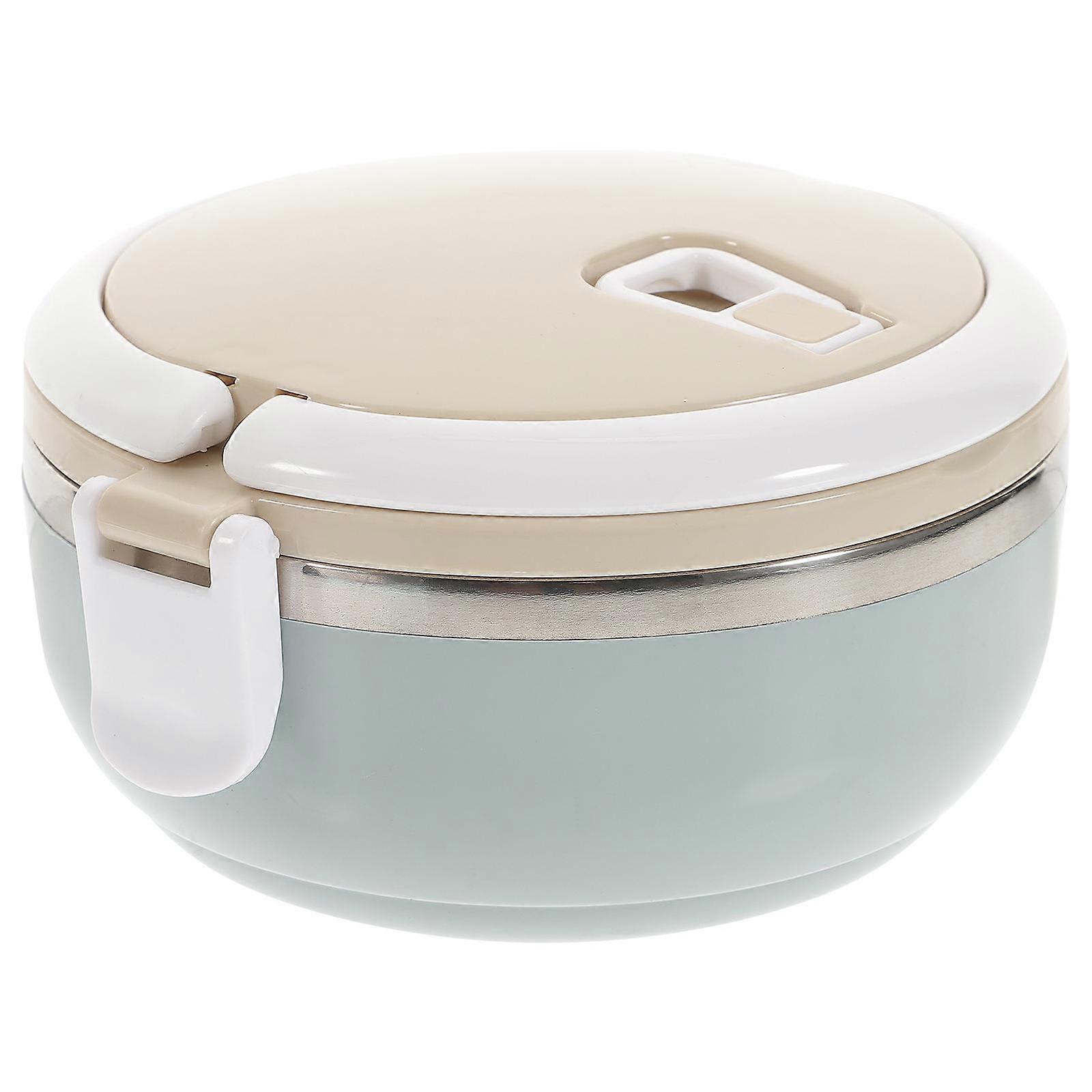 Leakproof Lunch Box Stainless Steel Preservation Box Kitchen Use Green Round Airtight 1Pc