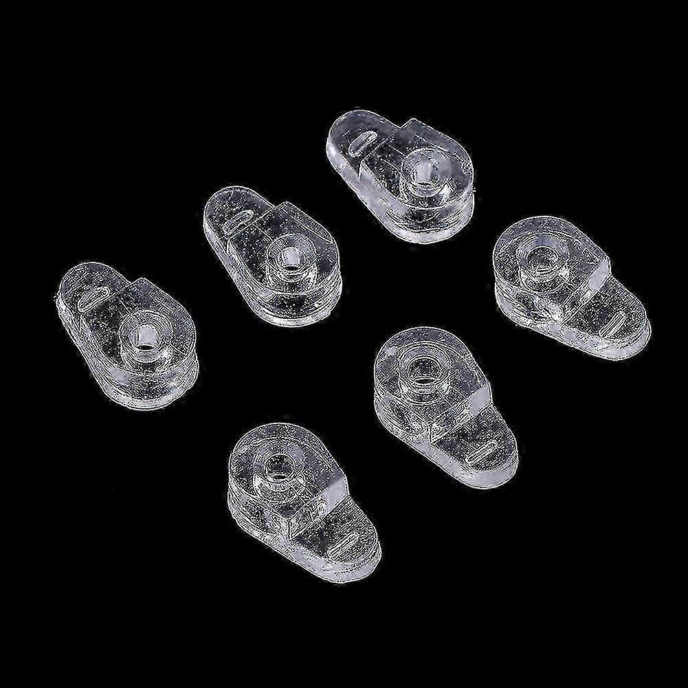 100pcs Plastic Glass Retainer Transparent Mirror Cabinet Fix Clips