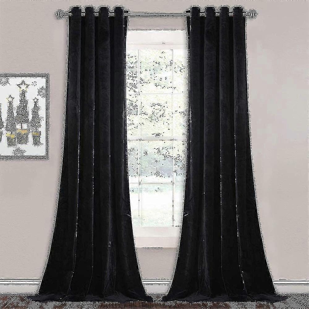 Luxury Thermal Insulated Drapes Thick Solid Living  Efficient Blackout Curtain