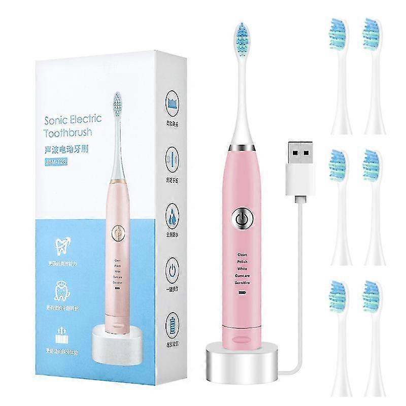 Household Electric Toothbrush Cleaning Set for Tartar and Calculus Removal, Toothbrush Set + White Electric Toothbrush