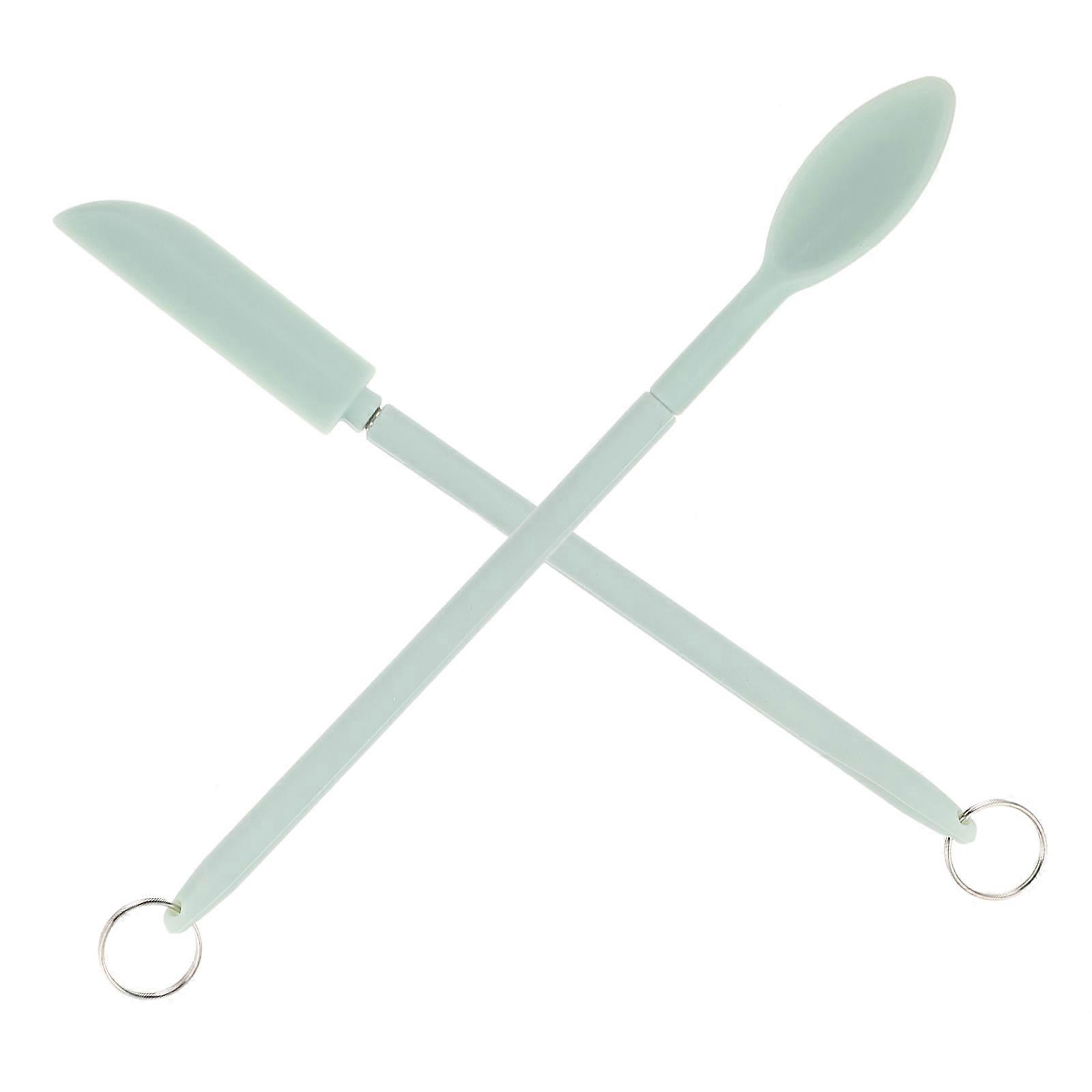 Mini Spatula Set Small Silicone Makeup Spoon Telescopic Handle Baking Tool 1Set