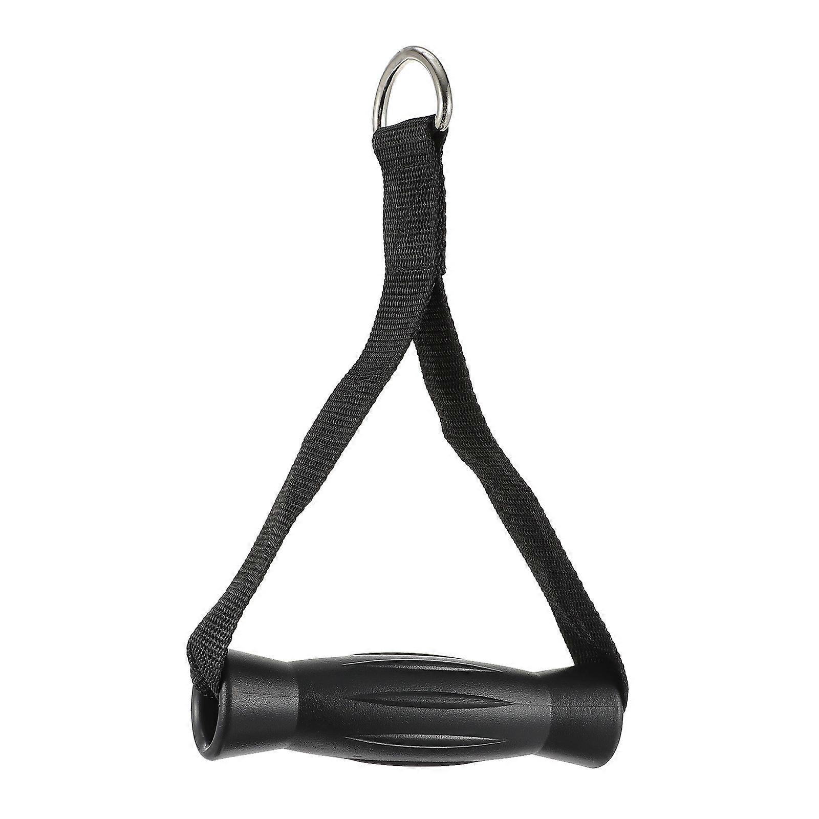 Black Fitness Handle for Resistance Band and Cable Machine Durable PP Material Ergonomic Design Lightweight Portable