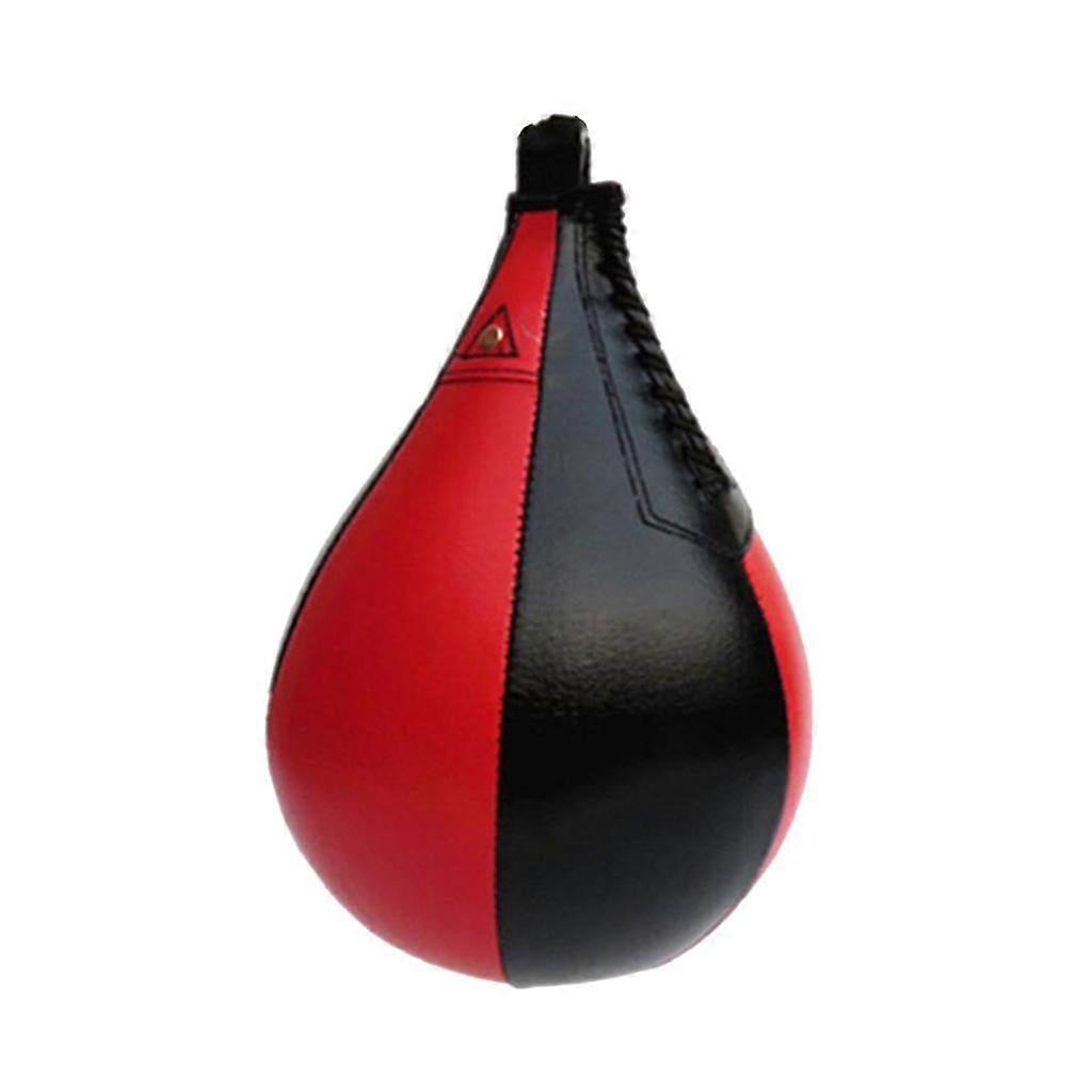 Professional Pear-Shaped PU Leather Boxing Speed Bag in Sleek Black for Reflex and Speed Training