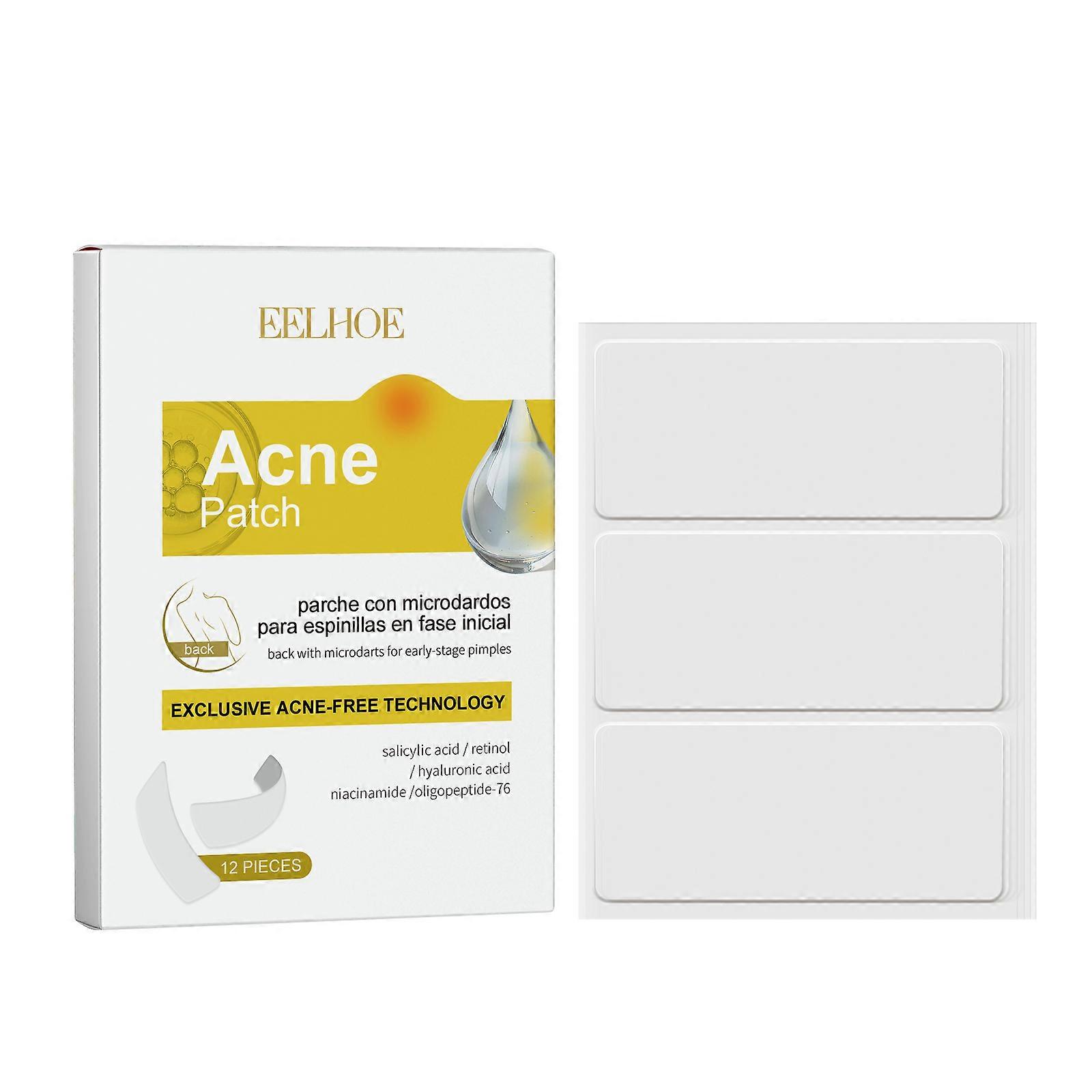 Nettoyer en douceur le dos et l’épaule Acné douce et humide Réparation de la peau respirant 3pcs EELHOE Dos Patch d’acné