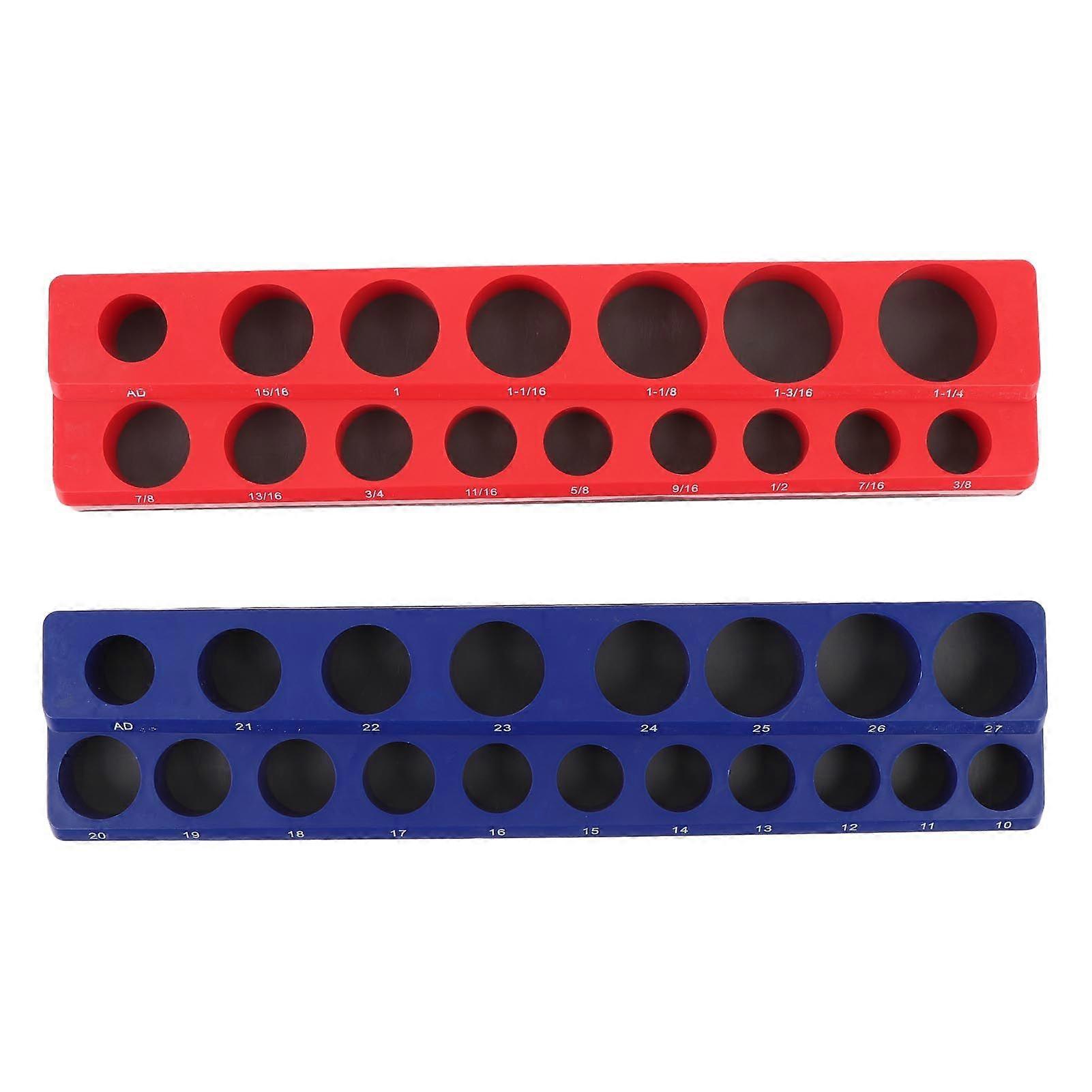 1/2 Inch Drive Magnetic Socket Organizer Powerful Magnet Metric SAE Socket Holder Trays 2pcs MK69191