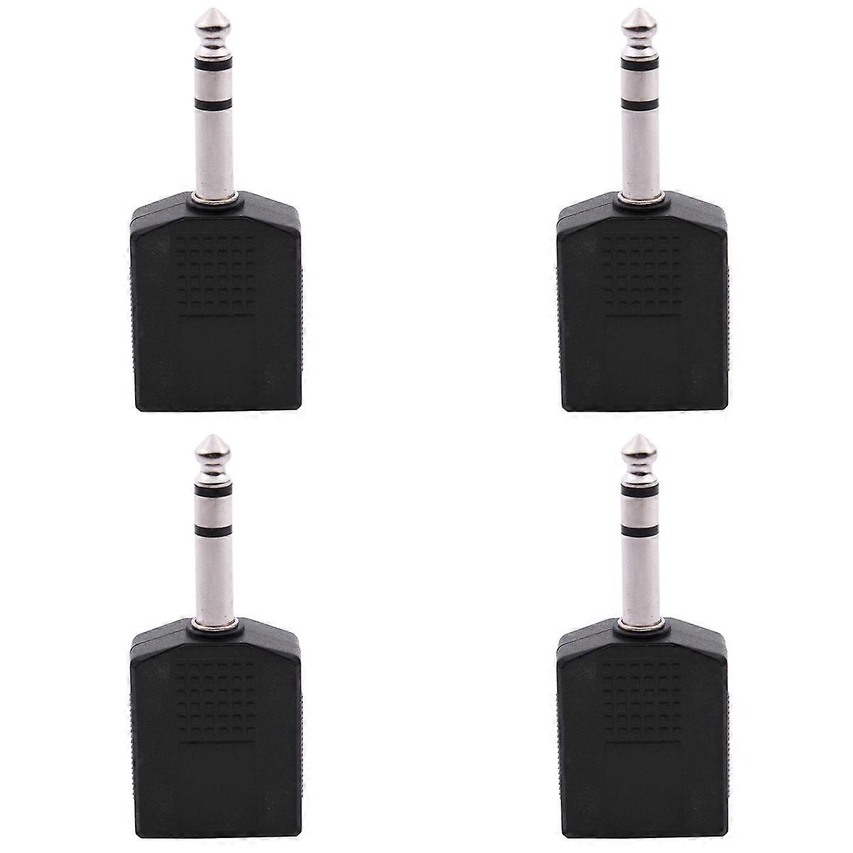 Mono 6.35mm Male Plug to Dual 6.35mm Female Socket Splitter Adapter