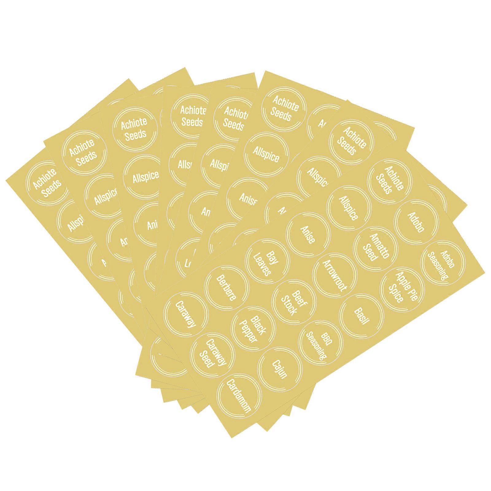 Kitchen Pantry Labels Spice Name Stickers Waterproof 144Pcs 8 Sheets