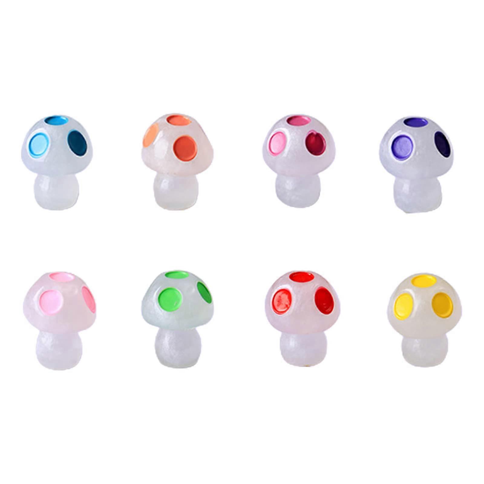 Miniature Glowing Mushroom Figures Set of 50 Handmade Decorative Figurines for Kids and Adults