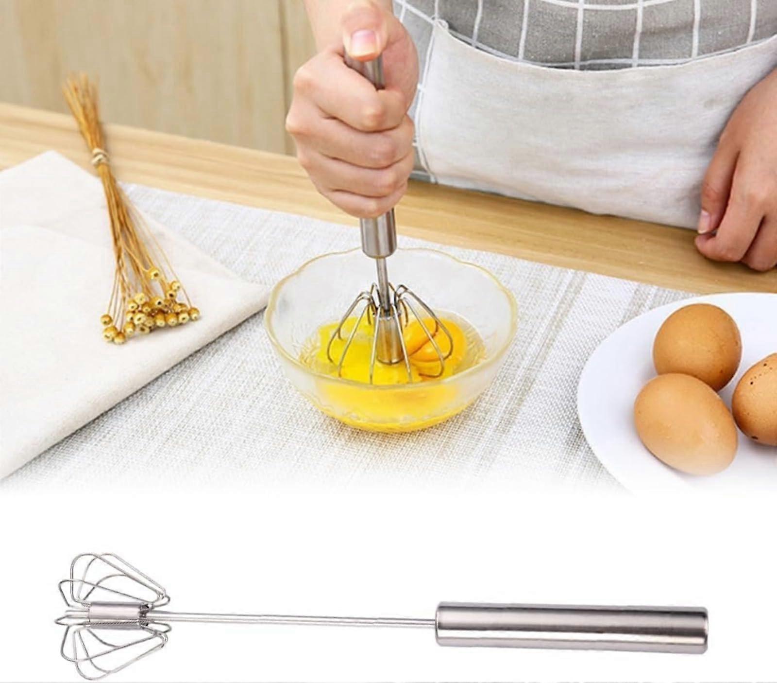 Multifunctional Stainless Steel Whisk 12 Inch Rotary Whisk for Eggs Beating, Mixing, and Cooking Silver 14in