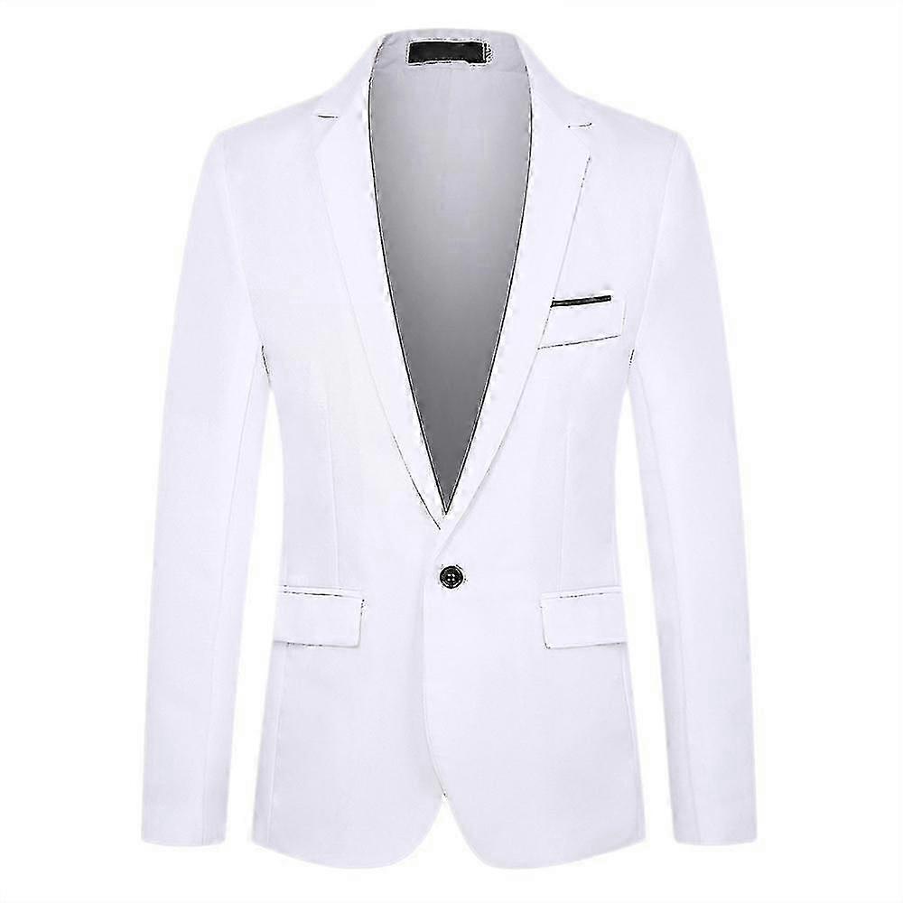 Unbrand Men One Button Business Tuxedo White 5XL
