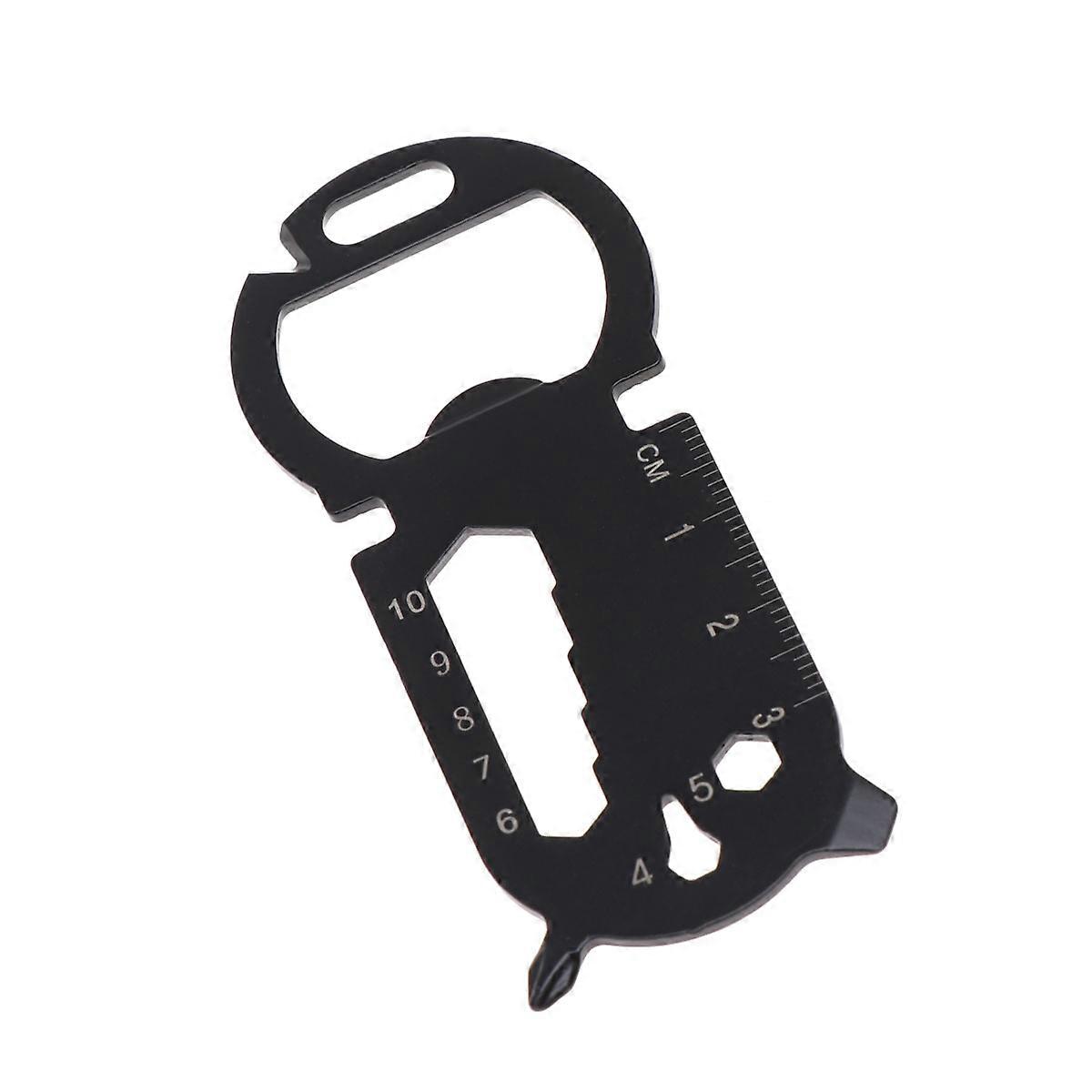 Mini Bottle Openers Keys Keychain Gadget Stainless Steel Keychains Outdoor Daily Use 8.5x3.8x0.3cm Crowbar Ruler Wrench 1Pcs