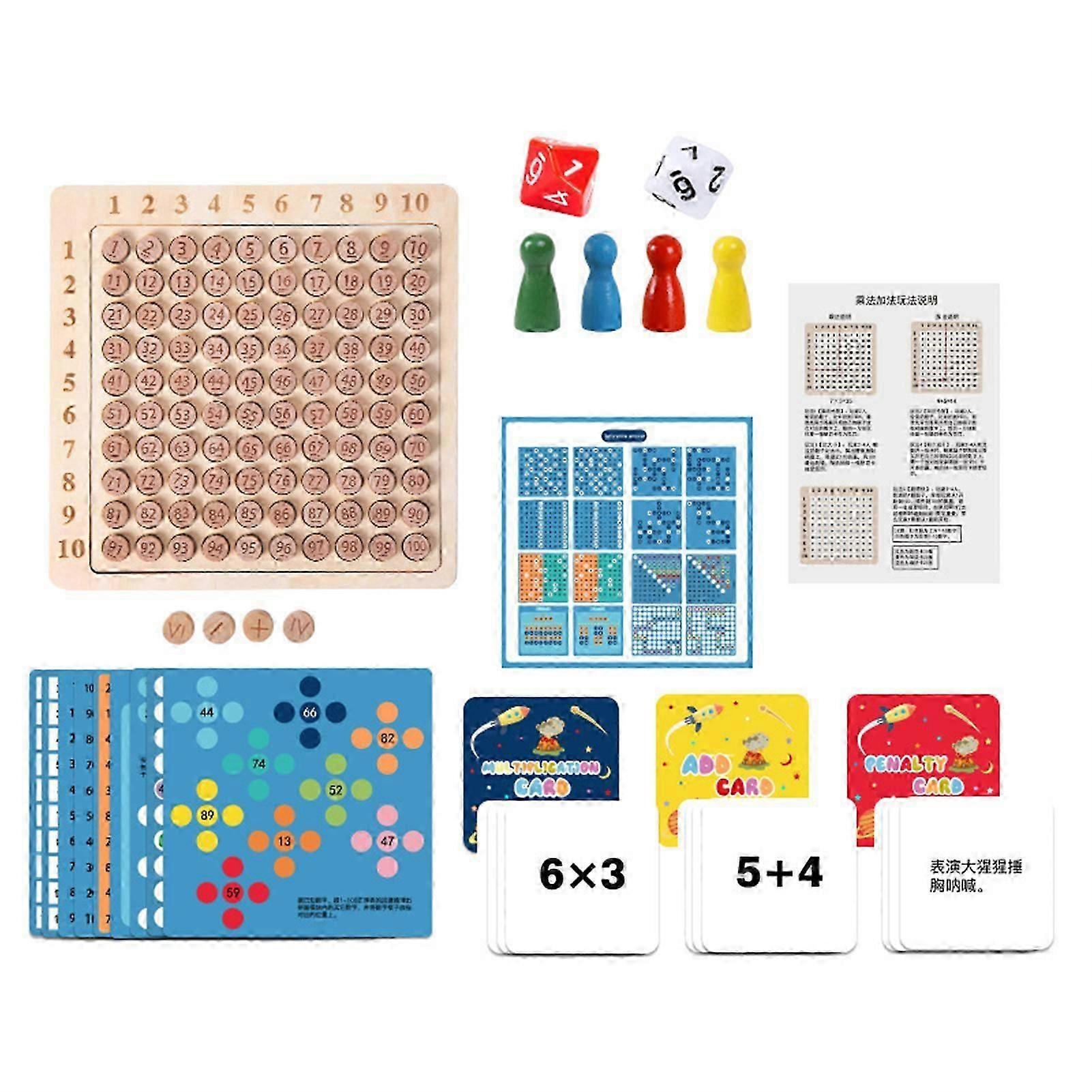 Wooden 99 Multiplication Table Toy for Enhancing Hand-Eye Coordination in Early Learning