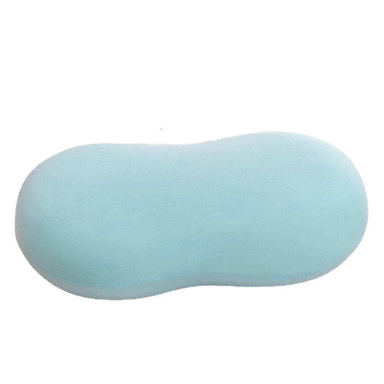 Soft Memory Foam Neck Support Pillow with Natural Curve for Home Use - Blue