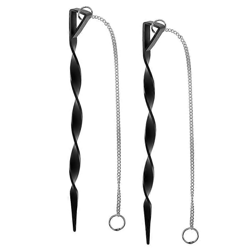 2 pieces of sturdy rain chain posts, 13 spiral anchors, black powdercoated spiral anchors for rain chains