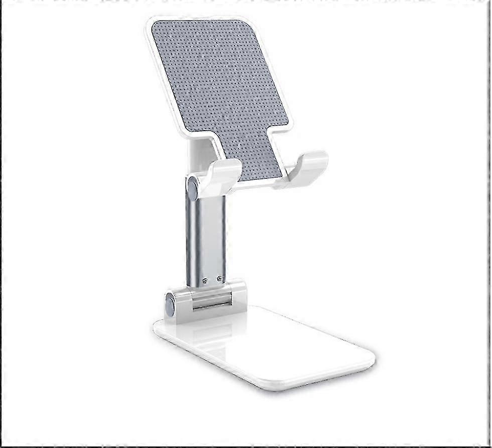 Foldable Tablet Stand Mobile Phone Holder for Desktop Compatible with Various Devices (White)