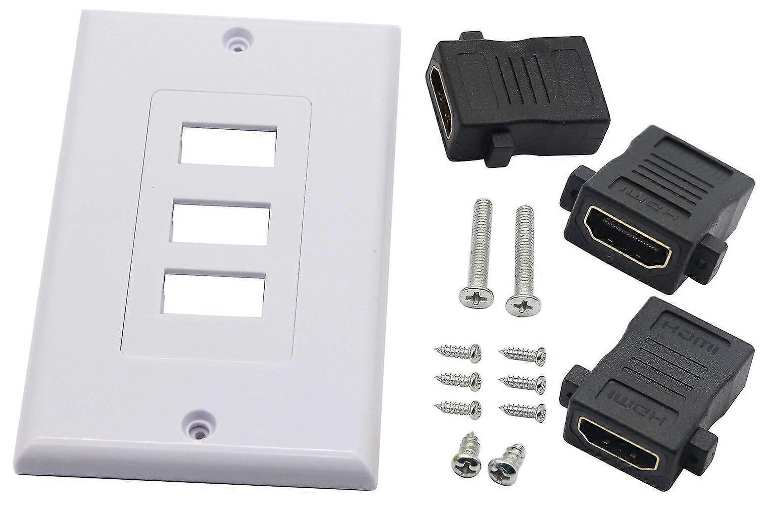 2.0 Wall Plate HDMI Component Composite Audio Jack, 4K 60Hz Support