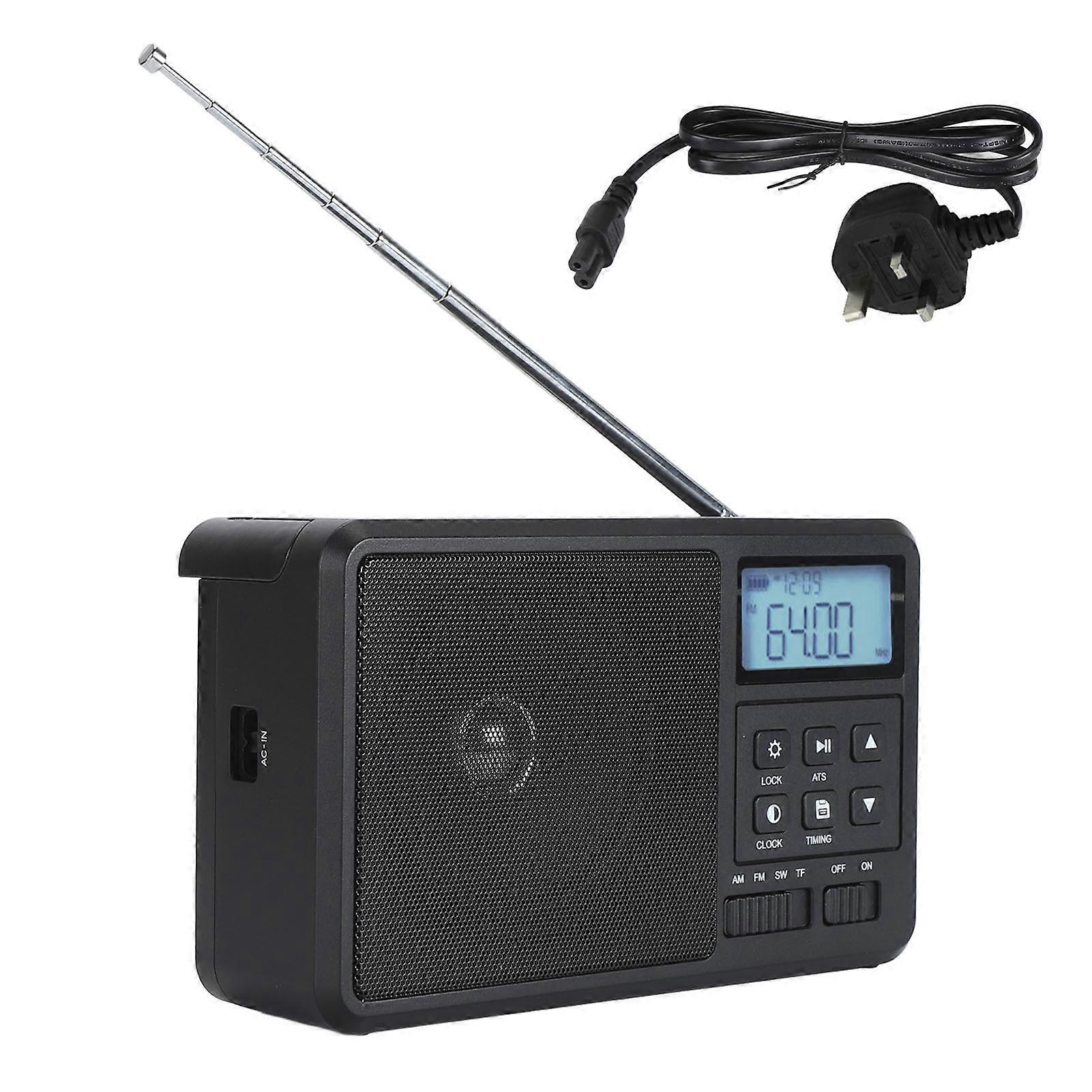 Portable Full Band Radio with Noise Reduction, Large LCD, Bluetooth 5.0, Memory Card Support