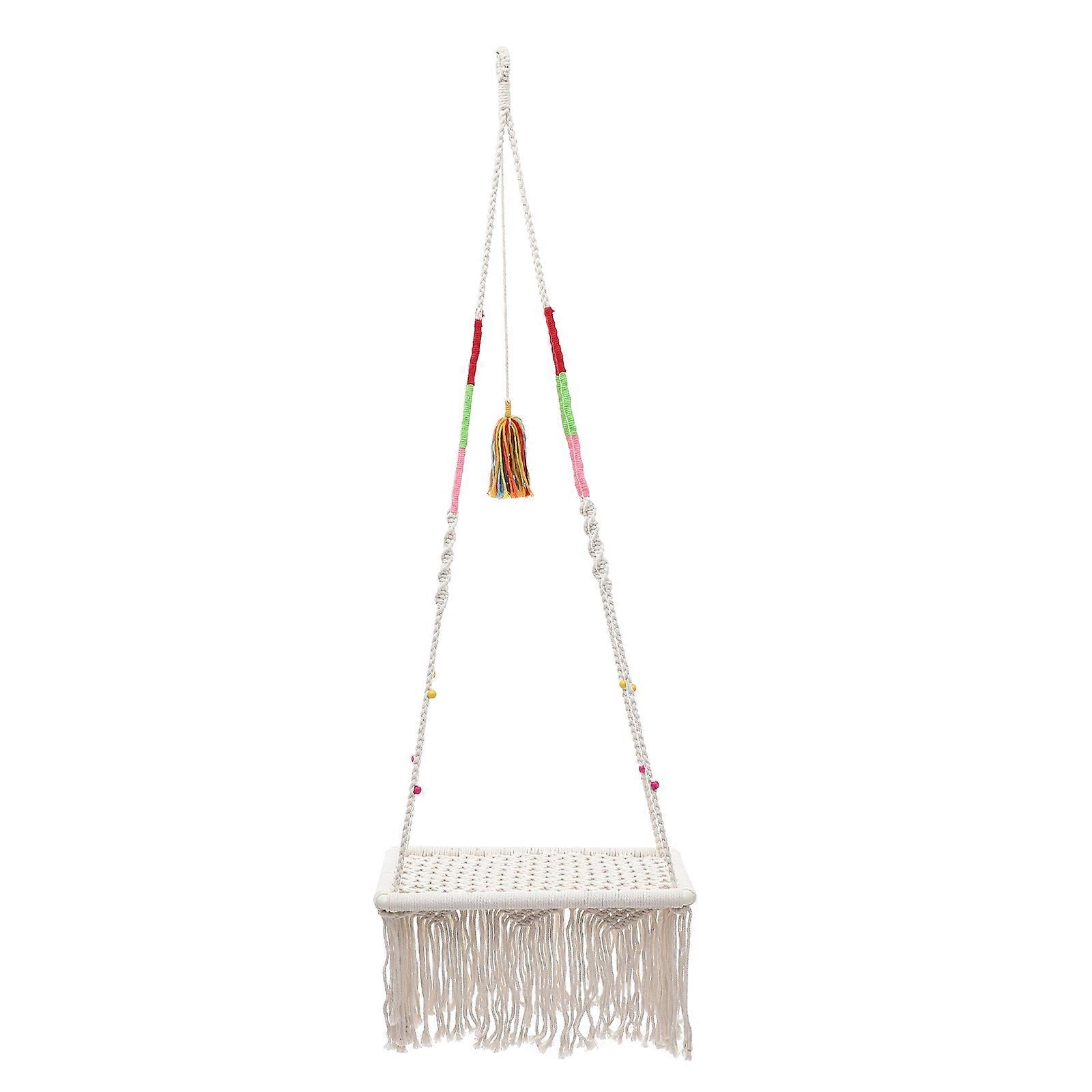 Bohemia Style Macrame Hanging Cat Hammock Swing Bed – Breathable, Comfortable, Easy to Clean for Kittens and Pets