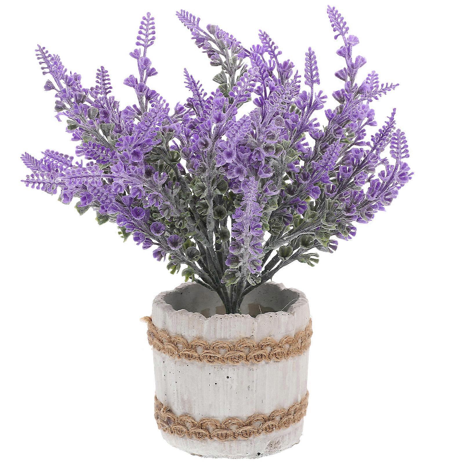 Lavender Green Plant Simulated Bonsai for Decor Violet Potted Ornament