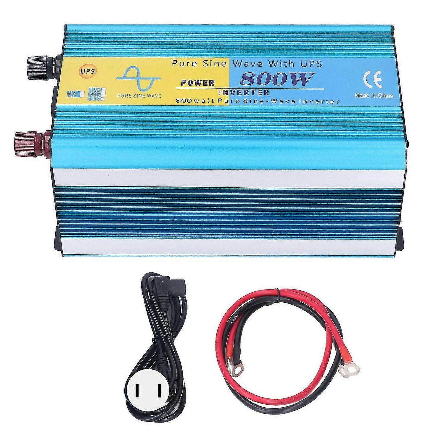 800W Pure Sine Wave UPS Inverter 1600W Peaking DC24V Input Voltage USB LCD Off Grid Car Inverter US Plug AC110V