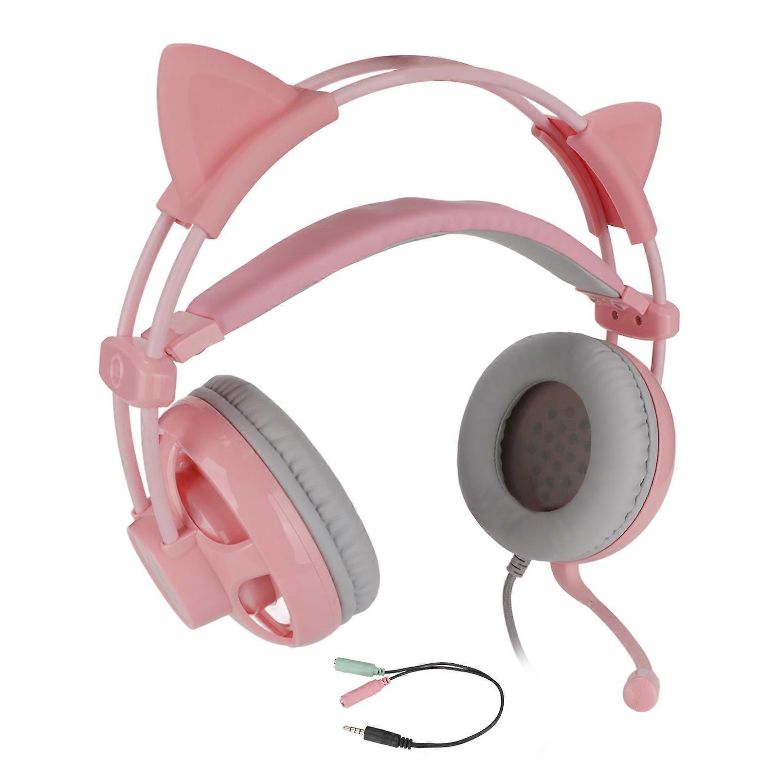 Cute Gaming Headset Noise Reduction 7.1 Surround Sound Over Ear Wired Game Headphone with Mic for PS5 PC Laptop