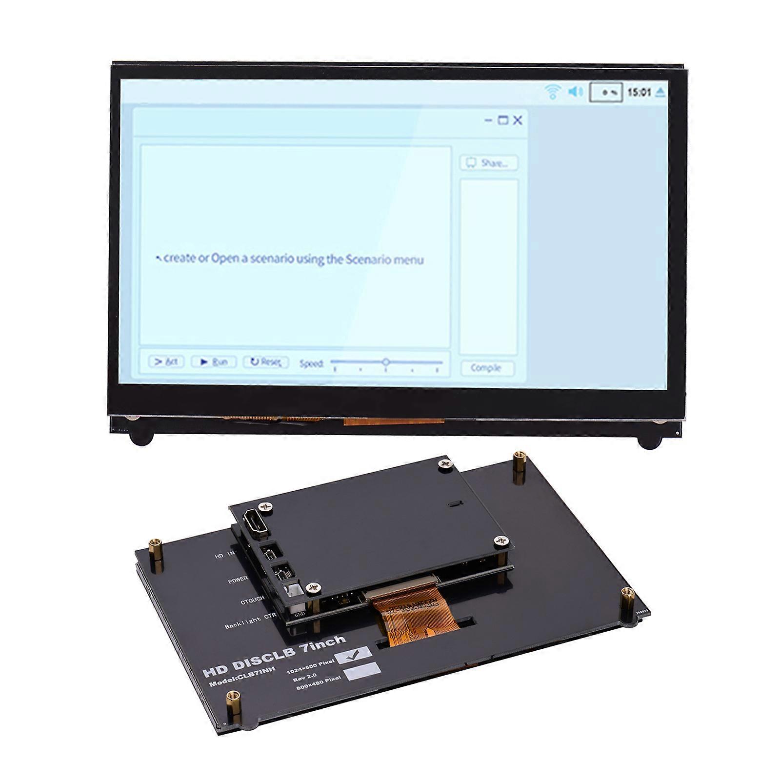 7 Inch HD IPS Capacitive Touchscreen Display 1024*600 Resolution Small Portable Monitor USB HD Interface Compatible with Educational Tool
