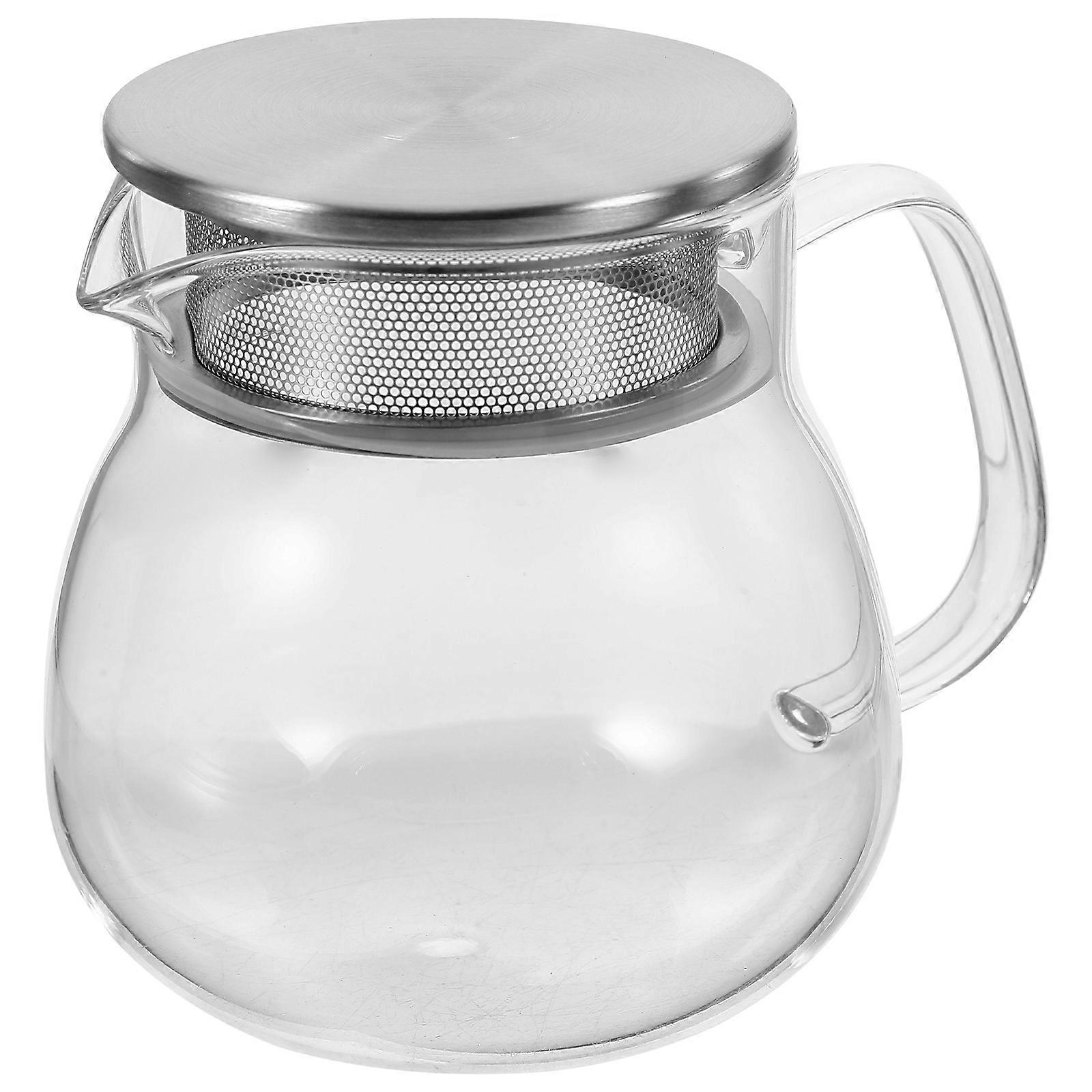 Clear Glass Teapot Tea Kettle Portable Design 500ml 1 Set