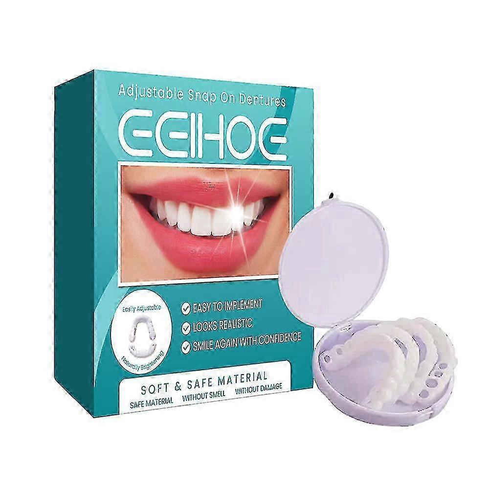 Adjustable Snap-on Dentures, Veneers Denture Braces with Cases, Temporary Fillings and Straightening Dentures Kit