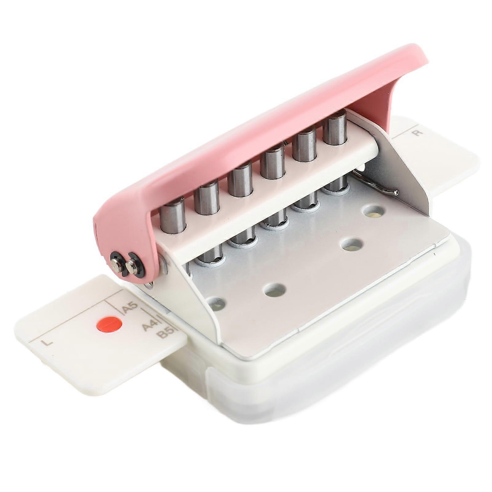 Loch Puncher Compact 26 Loch 30 2-Hole Paper Punch Machine for Office School Supplies - Pink Color